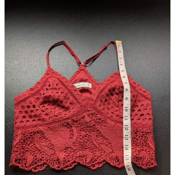 Abercrombie & Fitch Crop Top Crochet Bohemian Festival Floral Size Medium - Picture 5 of 10